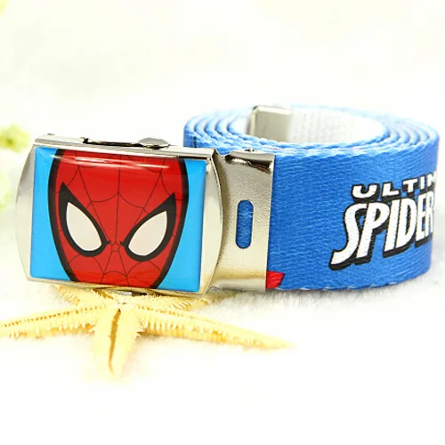 Drip Glue iron Buckle Round Army buckle brand spiderman children kids Canvas Belt