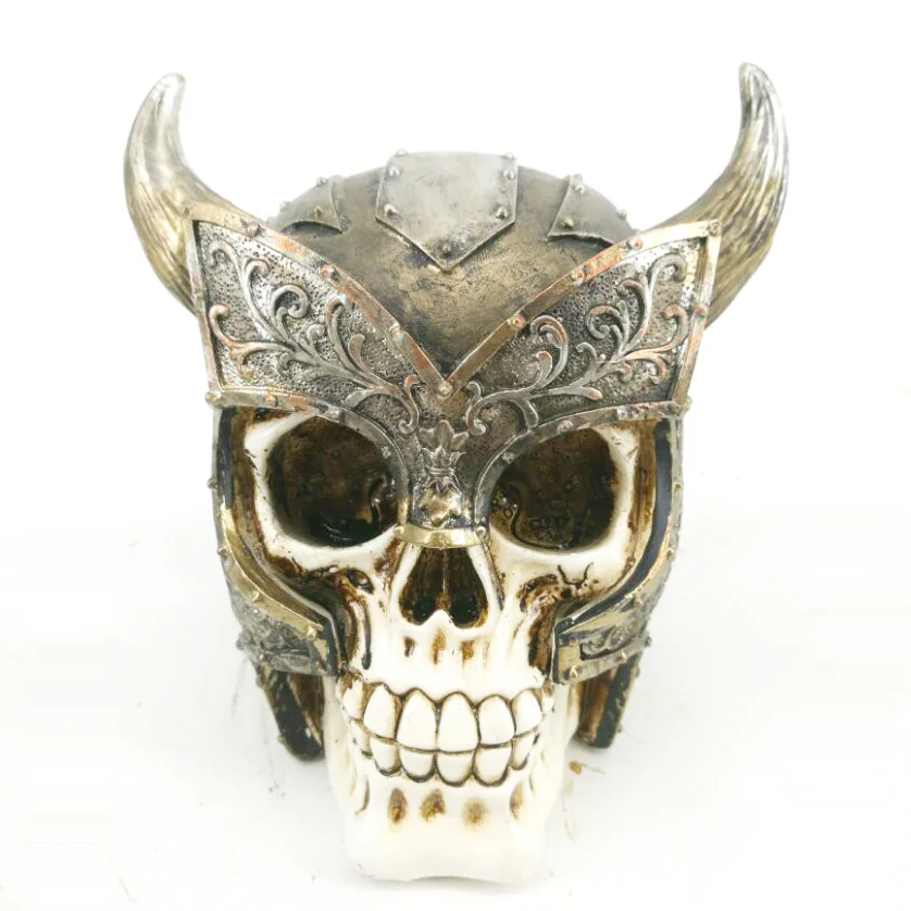 Resin Viking head real human house decoration for halloween