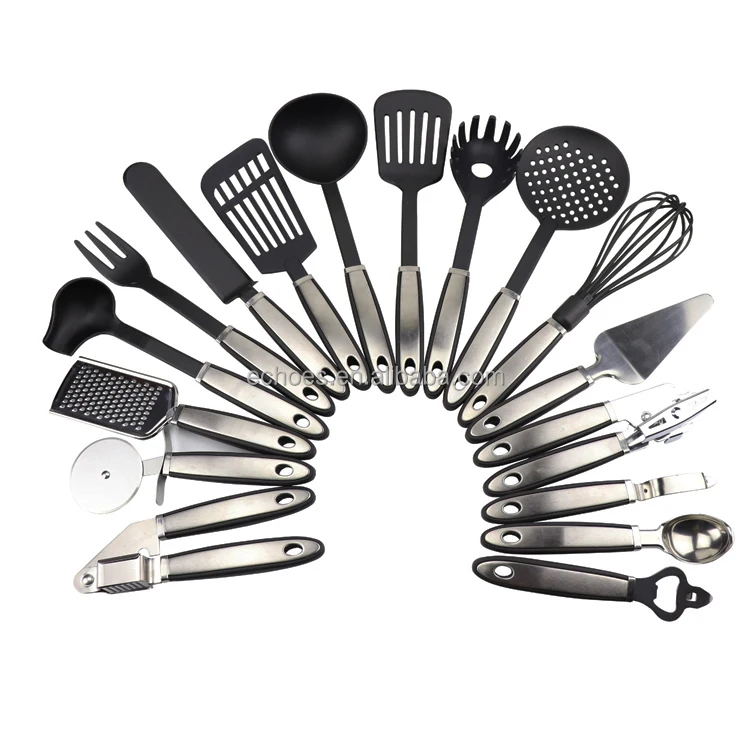 Лидер продаж кухонные инструменты комплект из 17 предметов нейлоновая кухонная утварь с антипригарным покрытием и термостойким для приготовления пищи