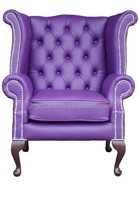 Elegant Purple High Back Wedding Bridal Chair Baby Shower Chaise Lounge