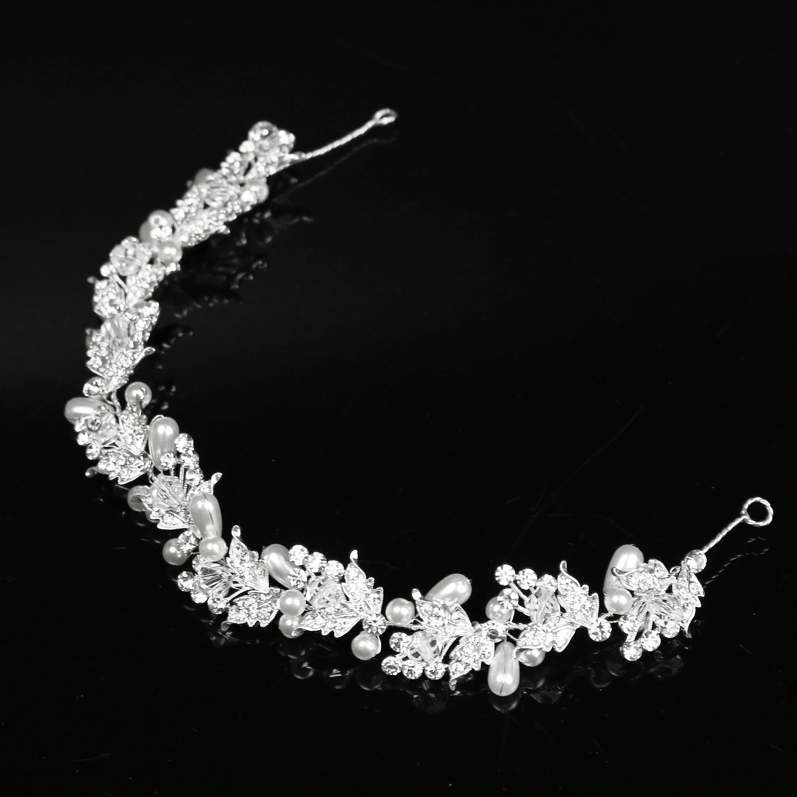 
SG0848 Silver Pageant Leaf Crystal Bridal Hair Accessories Pearl bridal wedding 2019 
