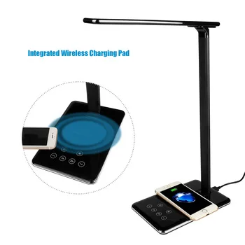 Multi-function LED Lamp dimmable  USB Desk Lamp Qi Wireless Charger Desk Lamp