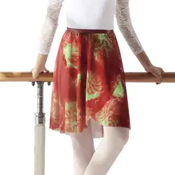 117145403 Baiwu Dance Floral Mesh Ballet Skirt Wrap Dance Skirt
