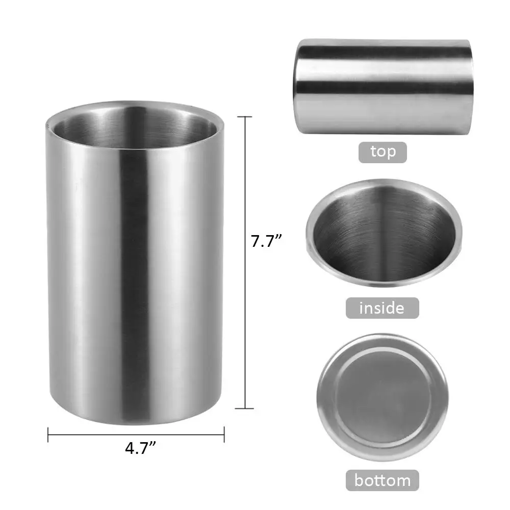 double wall stainless steel ice  buckets, 1600ml  ice  buckets insulated