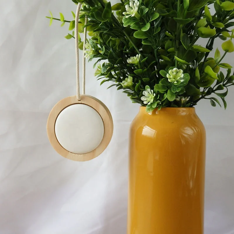 Passive diffuser ceramic wardrobe aroma stone  diffuser wood base