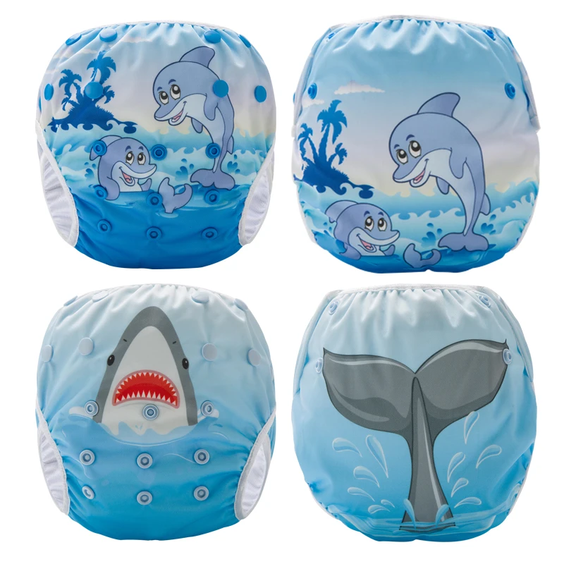 Cloths Baby Summer Pul Printed Fabrics Adjustable Reusable Swim Nappies