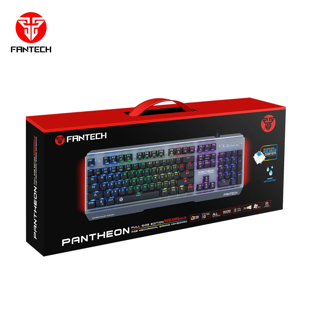 
Fantech MK881RGB Mechanical Gaming Keyboard Waterproof and Dustproof with Macro Keys driver CD included 