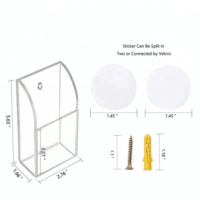 Wall Mount Acrylic TV Air Conditioner Remote Control Holder