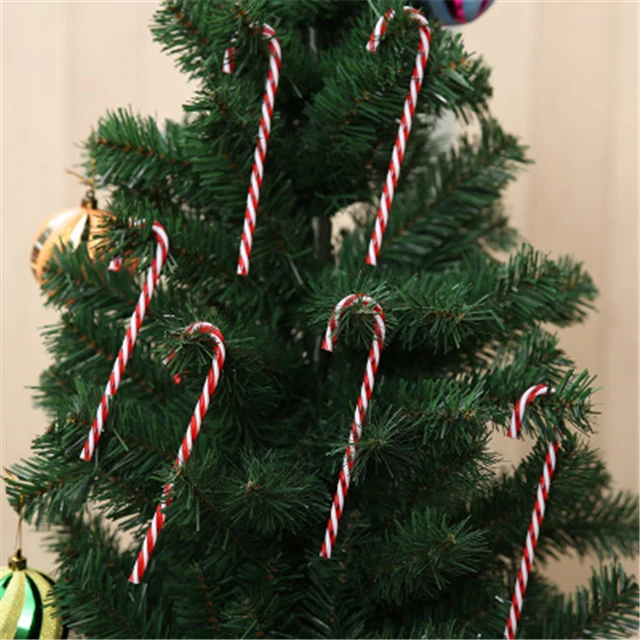 Christmas Plastic Candy Cane Decoration For Background 6 Piece/Pack
