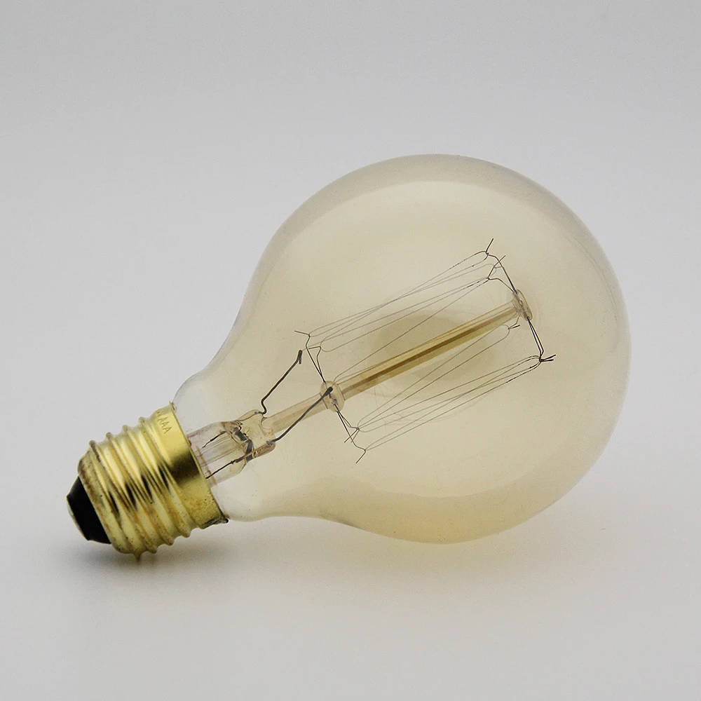 G80 E26 clear incandescent carbon filament vintage wall lamp bulb