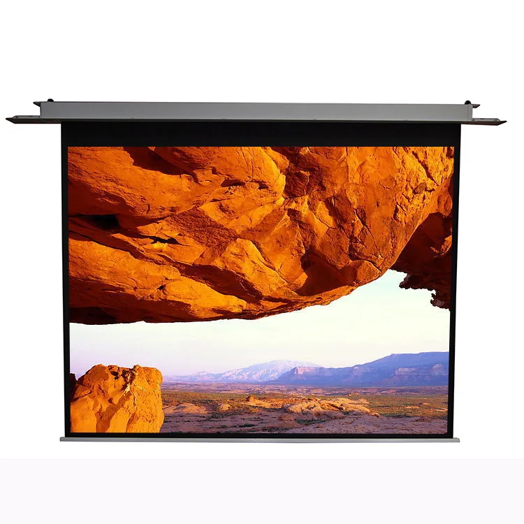 MGF screens 150 Inch Tubular Motor In Ceiling Projection Electric Screen With Remote Control