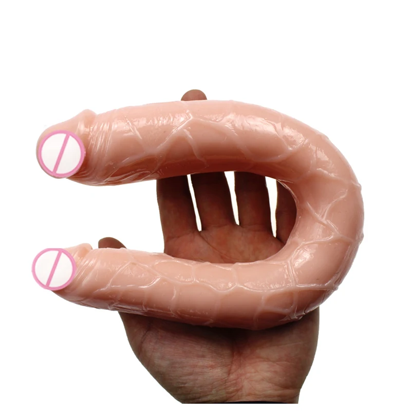 Gay masturbation long dildo sex toys double head big artificial penis for men