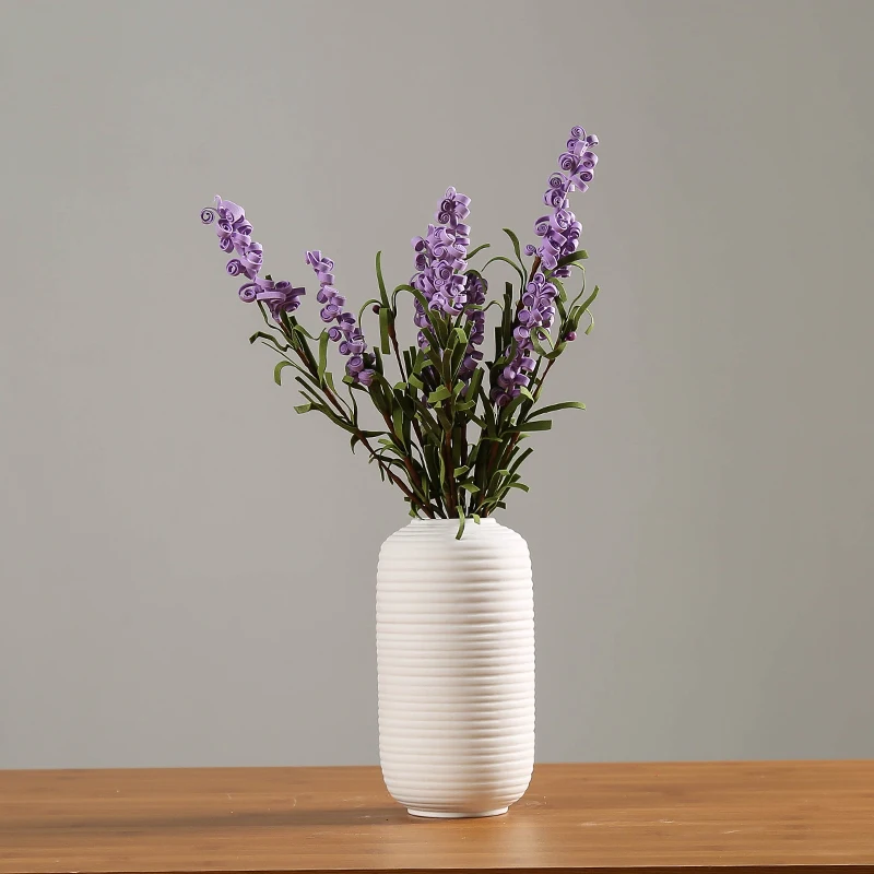 
Factory Supply Elegant Super White Ceramic Porcelain Flower Vase Ceramic Modern Chinese Cylindrical Shape Home Decor 