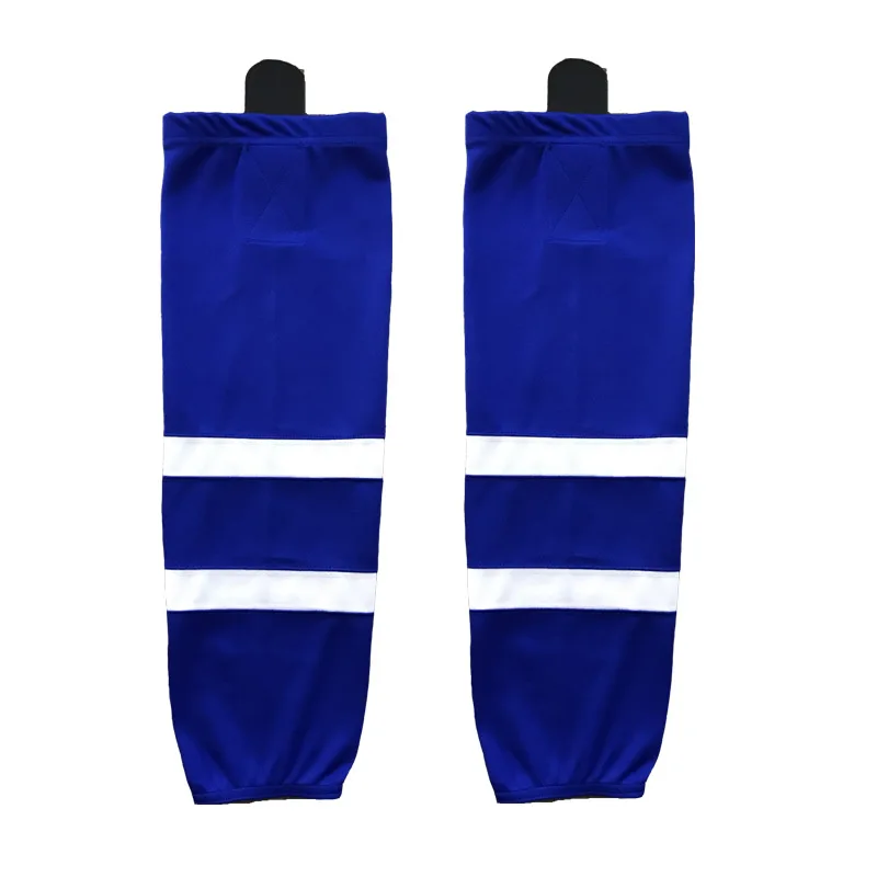 Custom Comfortable dark blue  ice hockey socks with white crossover fabric