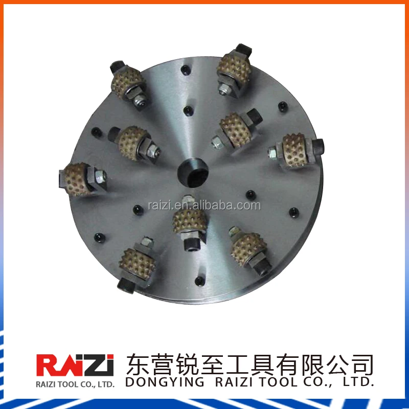 RAIZI coating removal and aggregate exposed 6 head/rollers rotary bush hammer for concrete