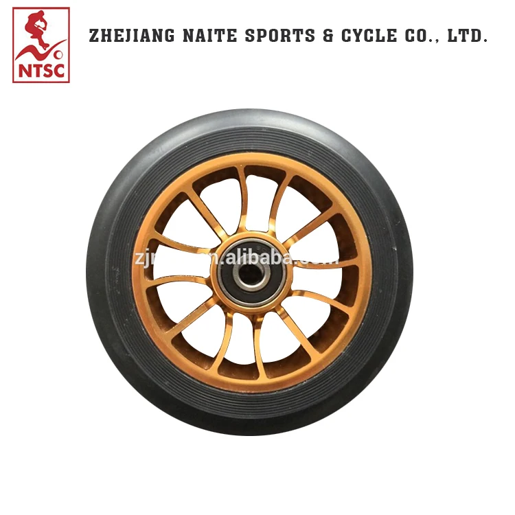 Aluminium big wheels kick pu 110mm scooter wheels