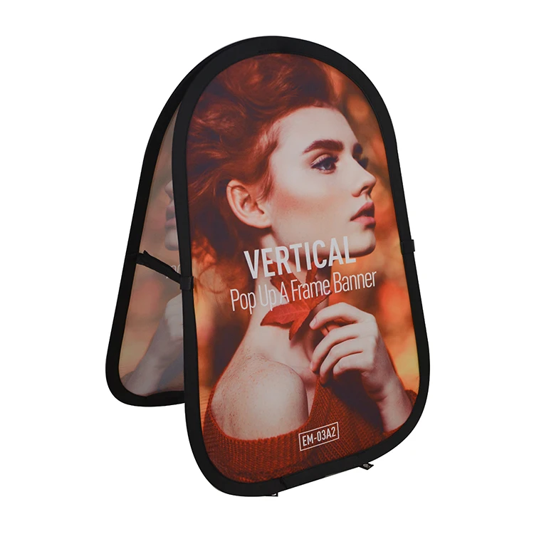 
hot sale rotating display outdoor fold frame a shape board poster stand 