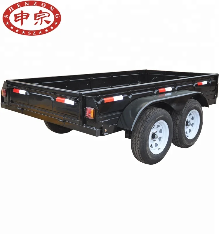 tandem vehicle hydraulic dump steel box trailer with electric brakes