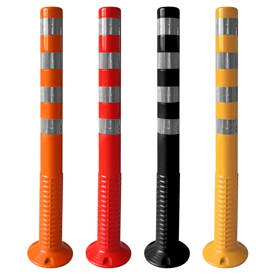 H100cm TPU flexible warning post road bollard delineator post