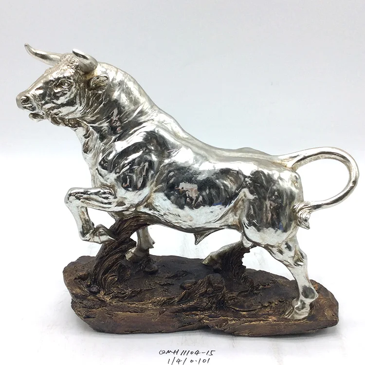 2018 custom made decorative life size  golden resin Street bull