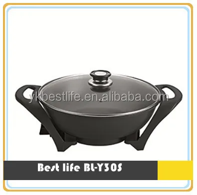 Round aluminum die-cast multifunction electric nutril cooking pot and frying pan