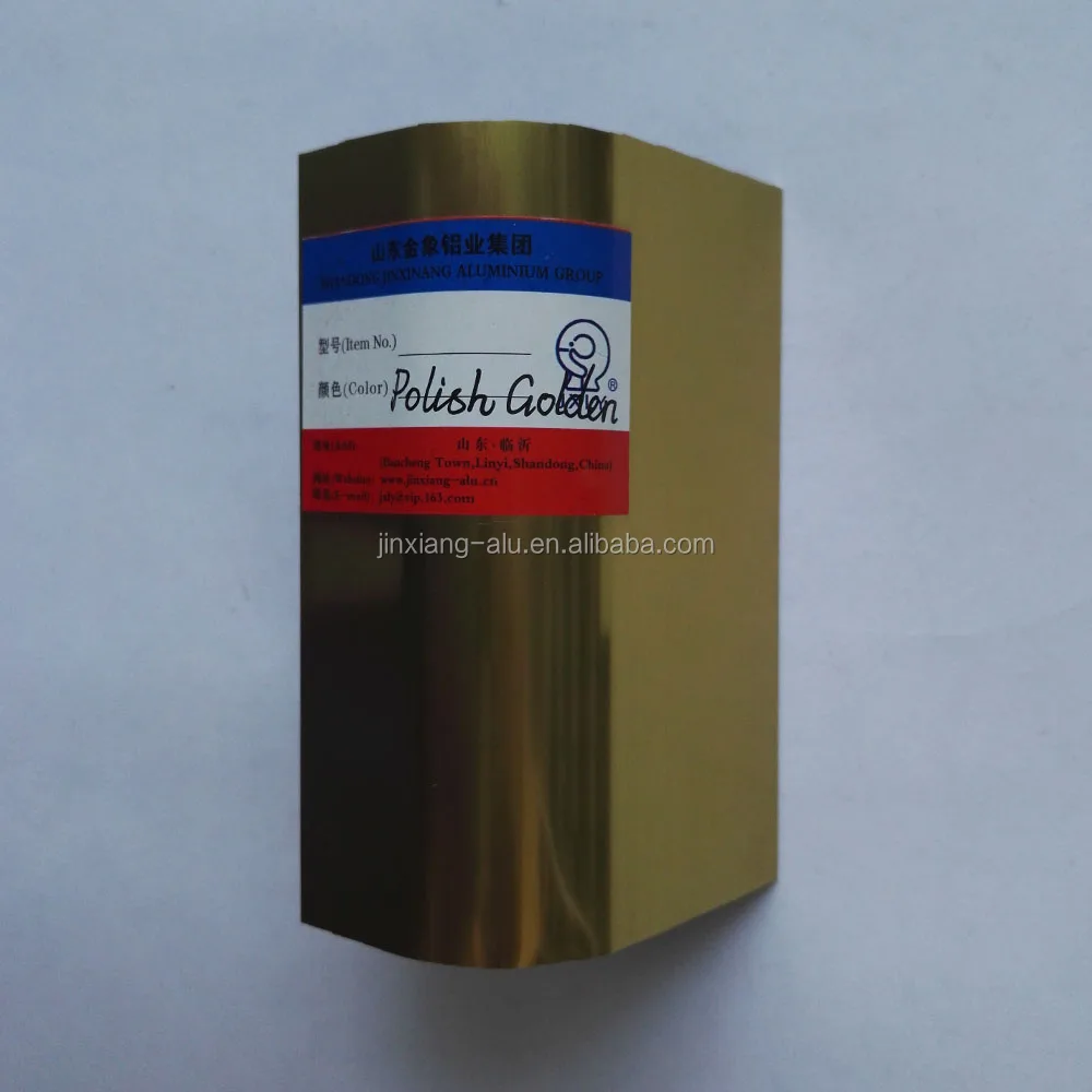 
6000 series Customize Alloy Extruded Aluminum quarter round tube profiles Mechanical polished golden for windows and doors frame 