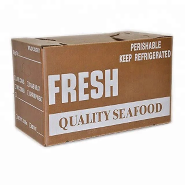 Custom size strong waterproof shrimp packaging waxed frozen food carton box