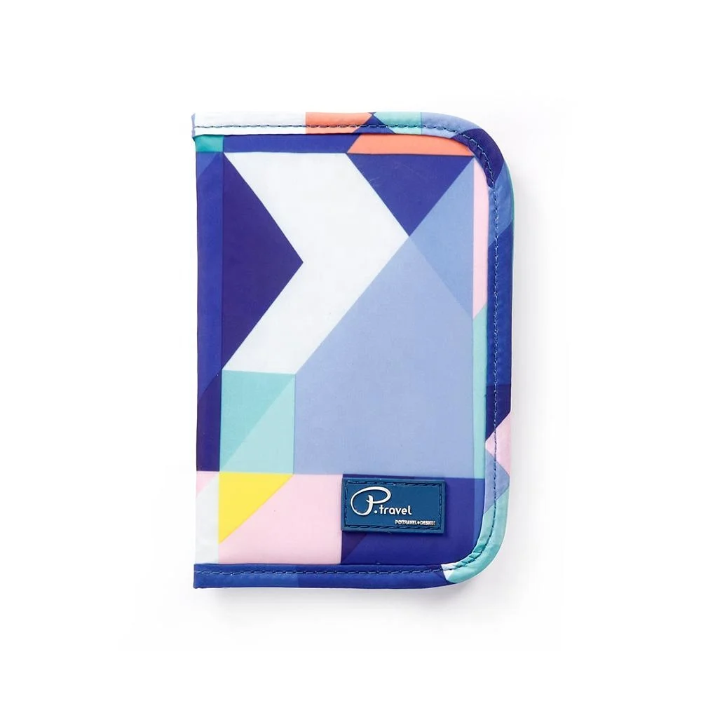 P.travel passport holder polyester passport wallet geometric pattern document bag new style passport bag