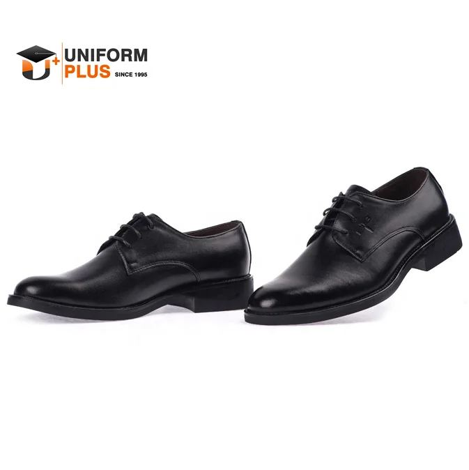 Man genuine cow leather uniform shoes for Security officer Cabin crew Hotel Restaurant School Teacher Businessman