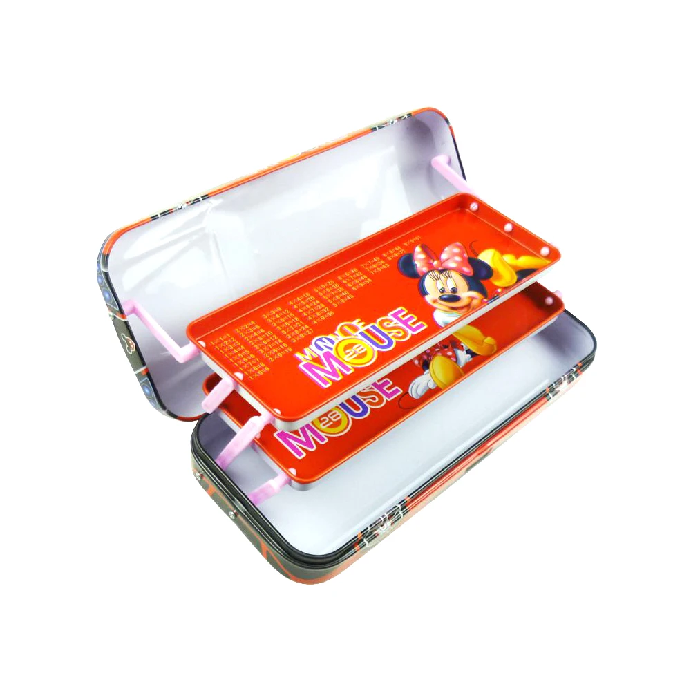 Wholesale custom 3 layers school metal pencil case tin pencil box