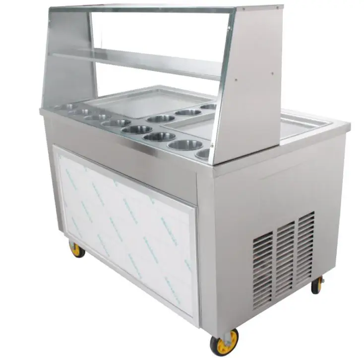 OEM Automatic Fried Ice Cream Roller Machine Multi-functional Frozen Yogurt Frying Gelato Fruit Roll Maker