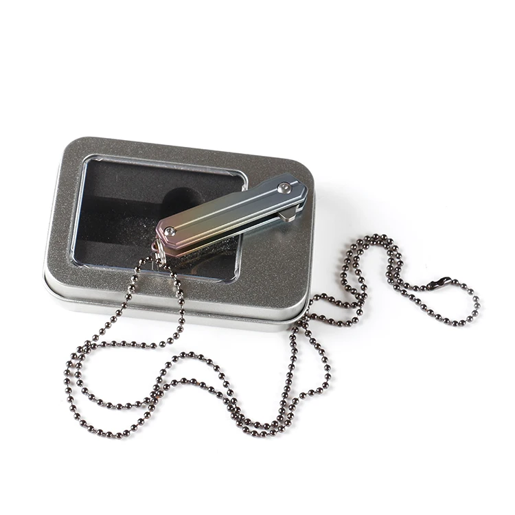 
New arrival high quality titanium handle mini folding pocket knife EDC knife with tanto blade 