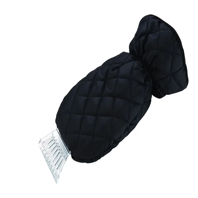 Ice scraper with black small dimand pattern mitt for car windshield