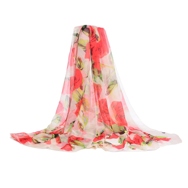 Fashion Sexy Picture Women Real Silk Scarf Wholesale