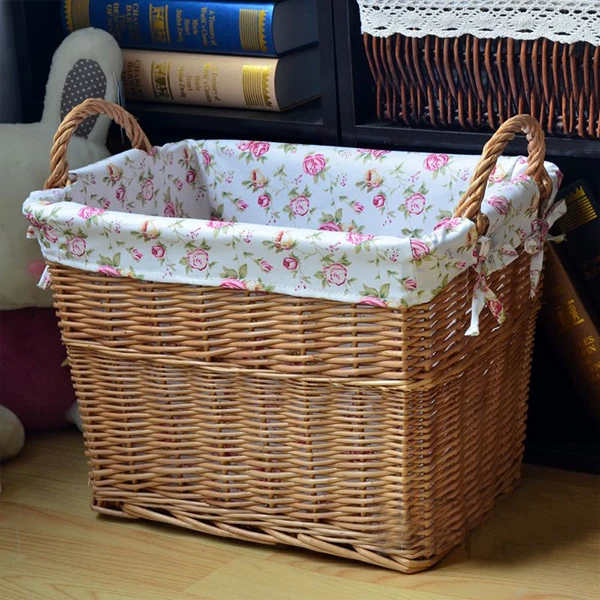 Wholesale cheap price rustic tote wicker storage hampers basket