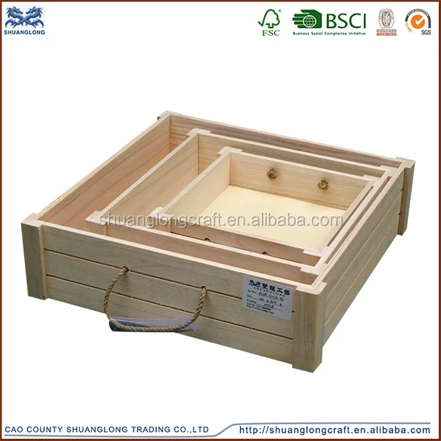 Shuanglong art minds wood crafts wholesale cheap wooden wine /fruit crates for sale