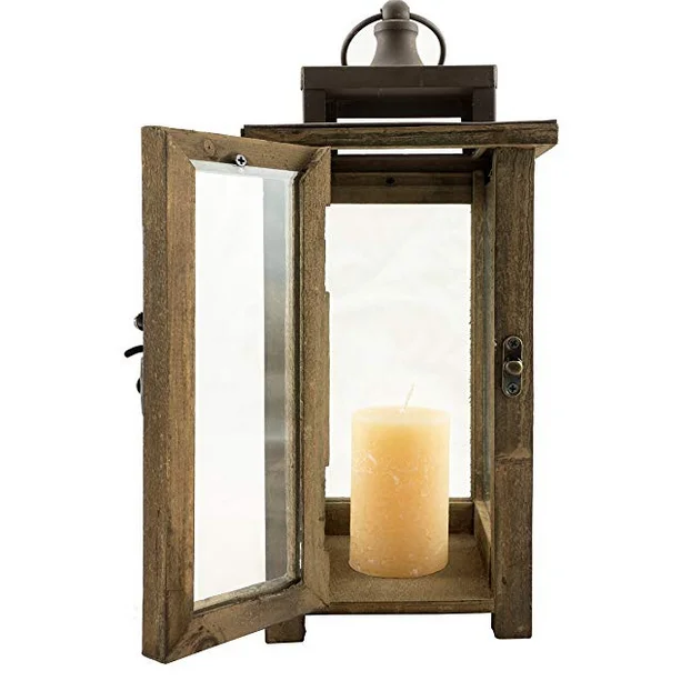 Christmas decorations use rustic grey wooden lantern ,Candle holder