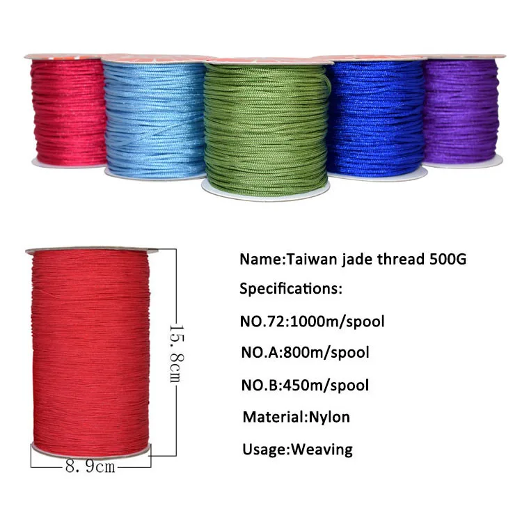 NO.72 0.8mm Taiwan Jade Thread Nylon Thread For DIY Jewelry Making Woven Bracelet
