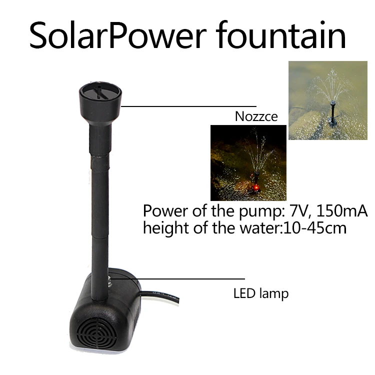 Solar Power Floating Water Pump / Garden Water Fountain / garden water pump solar power fountain