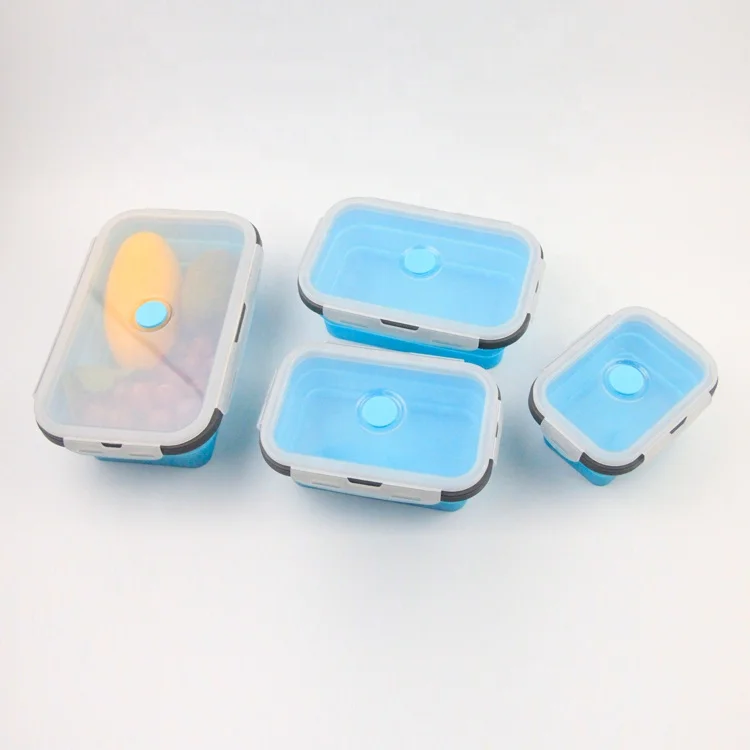 
Leakproof sealinglow airtight multipurpose BPA free rectangular box 4 Pack Silicone Bento Lunch Boxes, Insulated Food Containers Collapsible Silicone Food Storage Containers