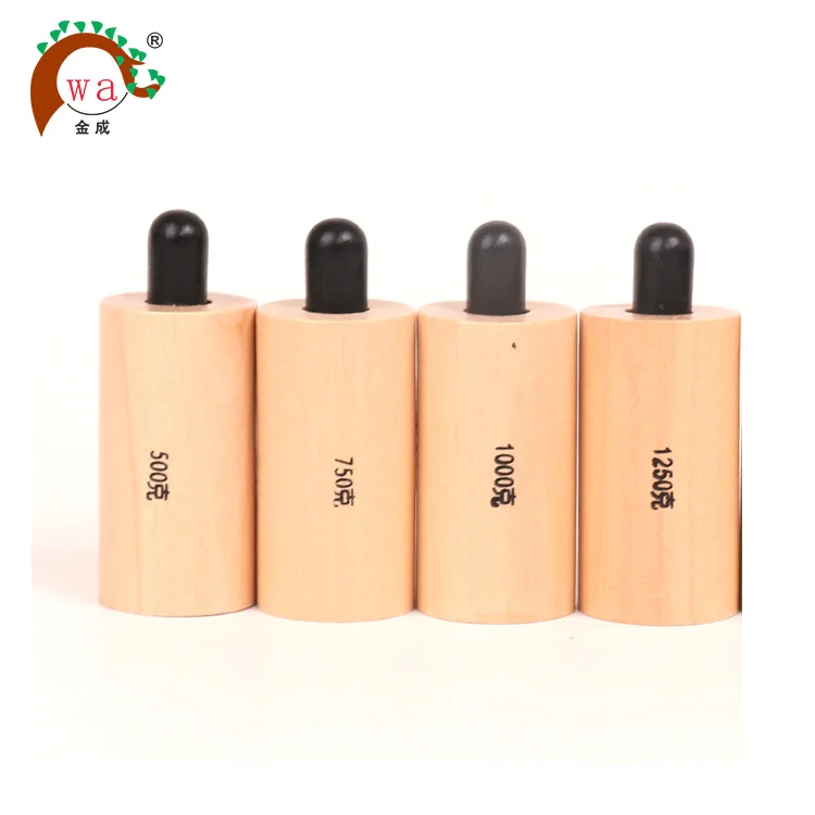 Montessori Educational Wooden Weight Cylinders For Preschool Child with knob
