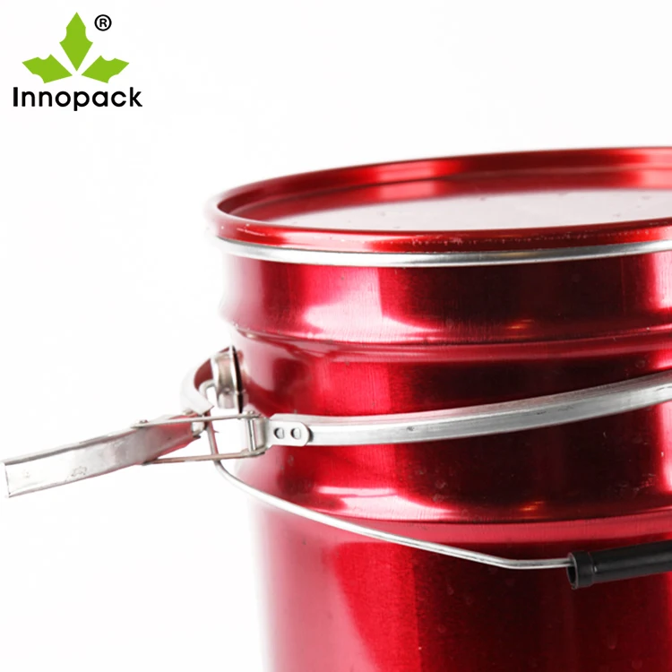 decorative white 5 gallon metal bucket with lid for paint and chemical