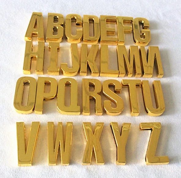 High quality zinc alloy 30mm christmas large decorative noel  alphabet gold letters
