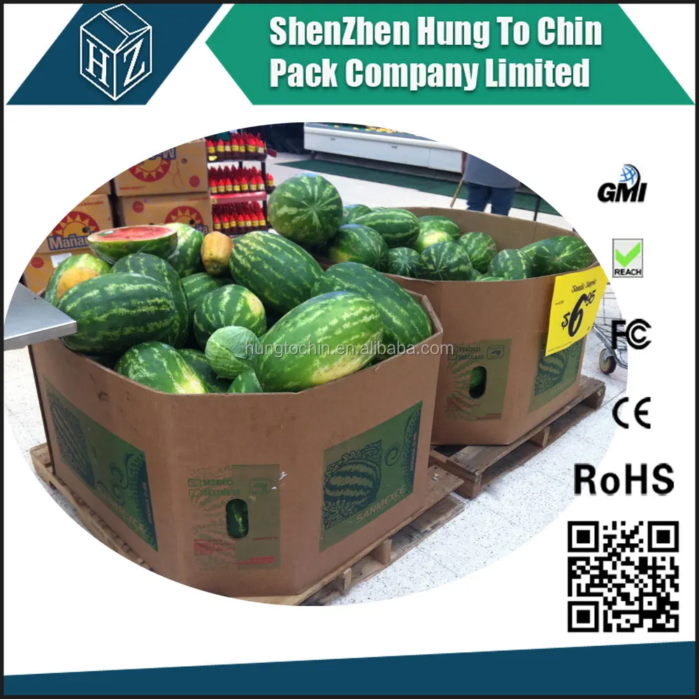 
Custom printed 5 ply double wall watermelon bin box packaging box 