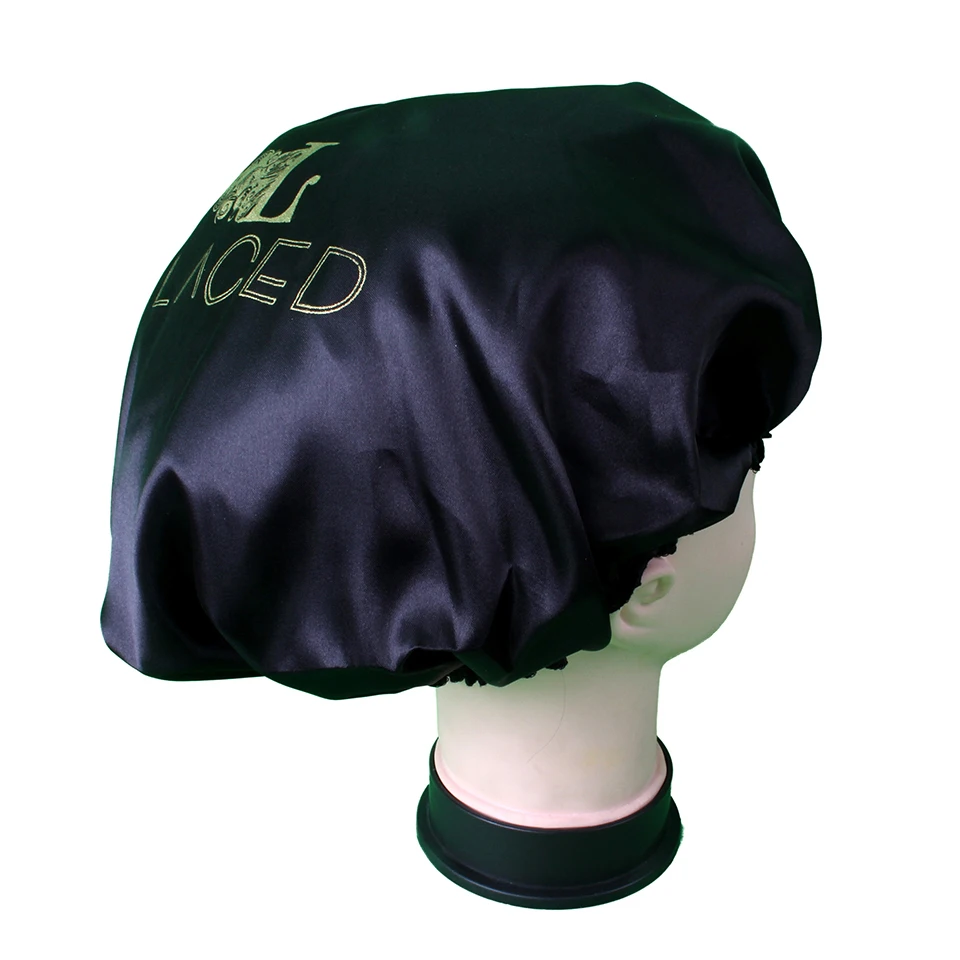 Custom logo brand printed Virgin Hair extensions protect round sleeping bonnet,customized Women Satin Bonnets Beauty Salon Cap