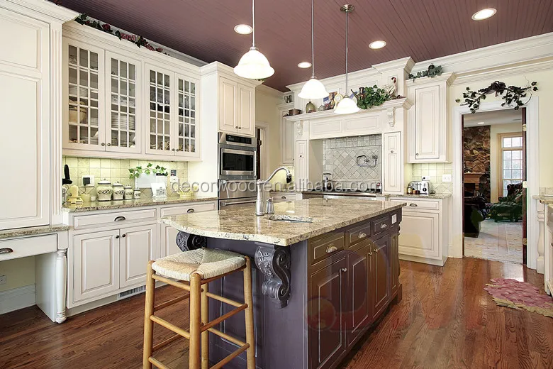 French country green and cream white shaker custom made kitchen design