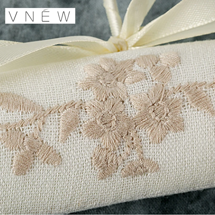 White customized embroidery fabric hanger satin clothes hangers