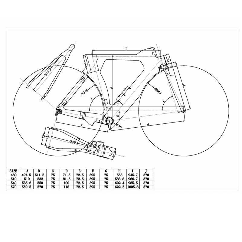 
New Style 700C Road Carbon BB386 Time Trial TT Bike/Bicycle Frame with DI2 compatible 