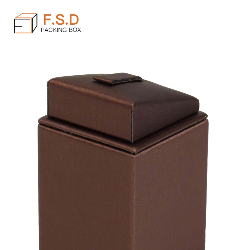 FSD luxury single pu leather ring display stand ring exhibitor
