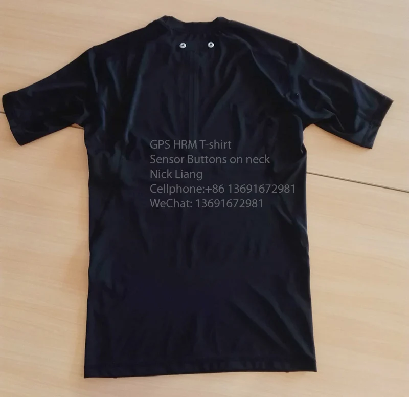 Customized OEM high quality Smart Sports heart rate monitor T-Shirt (HRM sensor not included, buttons on the neck)